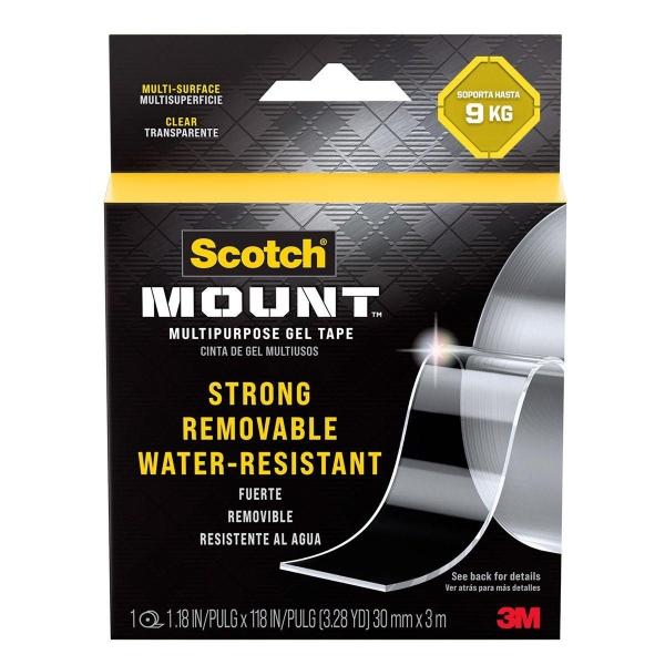 CINTA DE GEL MULTIUSOS REMOVIBLE SCOTCH-MOUNT 30 MM X 3M - 1 ROLLO