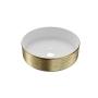 OVALÍN CITRINO CERAMICO ACABADO DORADO CORONA 13.89" x 13.89" x 4.52"