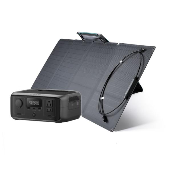 COMBO SOLAR PORTÁTIL ECOFLOW RIVER 3 UPS 245WH PANEL SOLAR PLEGABLE DE 110W PORTÁTIL ENERGÍA LIMPIA