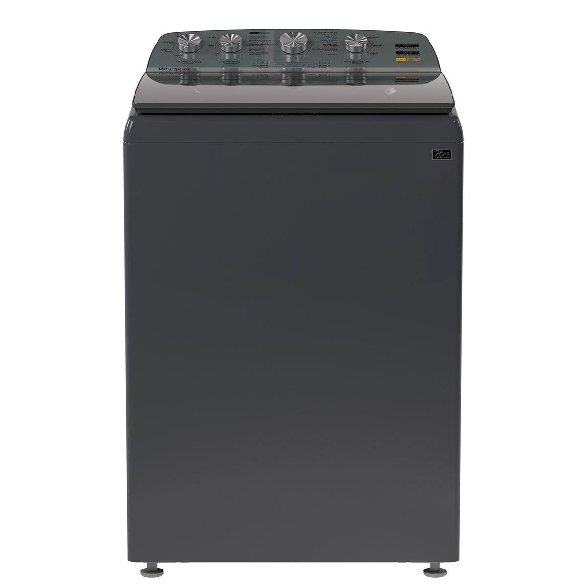 Lavadora whirlpool carga superior 26 kg gris 2 en 1 xpert dual