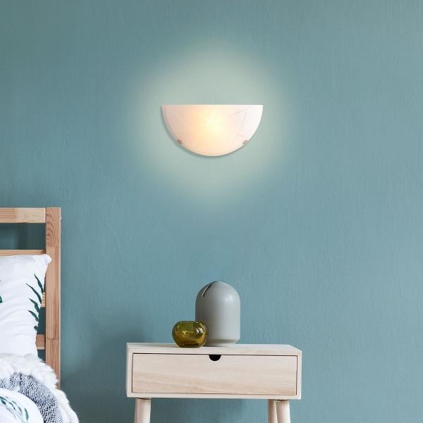 LÁMPARA DE PARED BLANCA LUZ INCANDESCENTE 60 WATTS