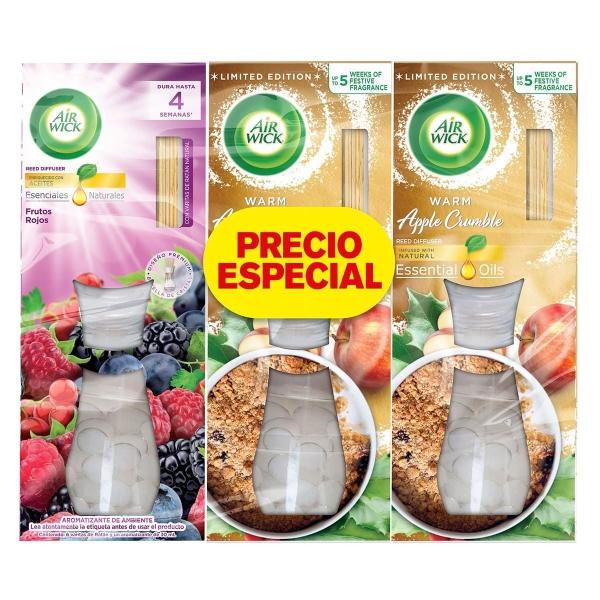 AROMATIZANTE AIRWICK REEDS 3 PIEZAS 2 CUMBLE + BERRY MINT