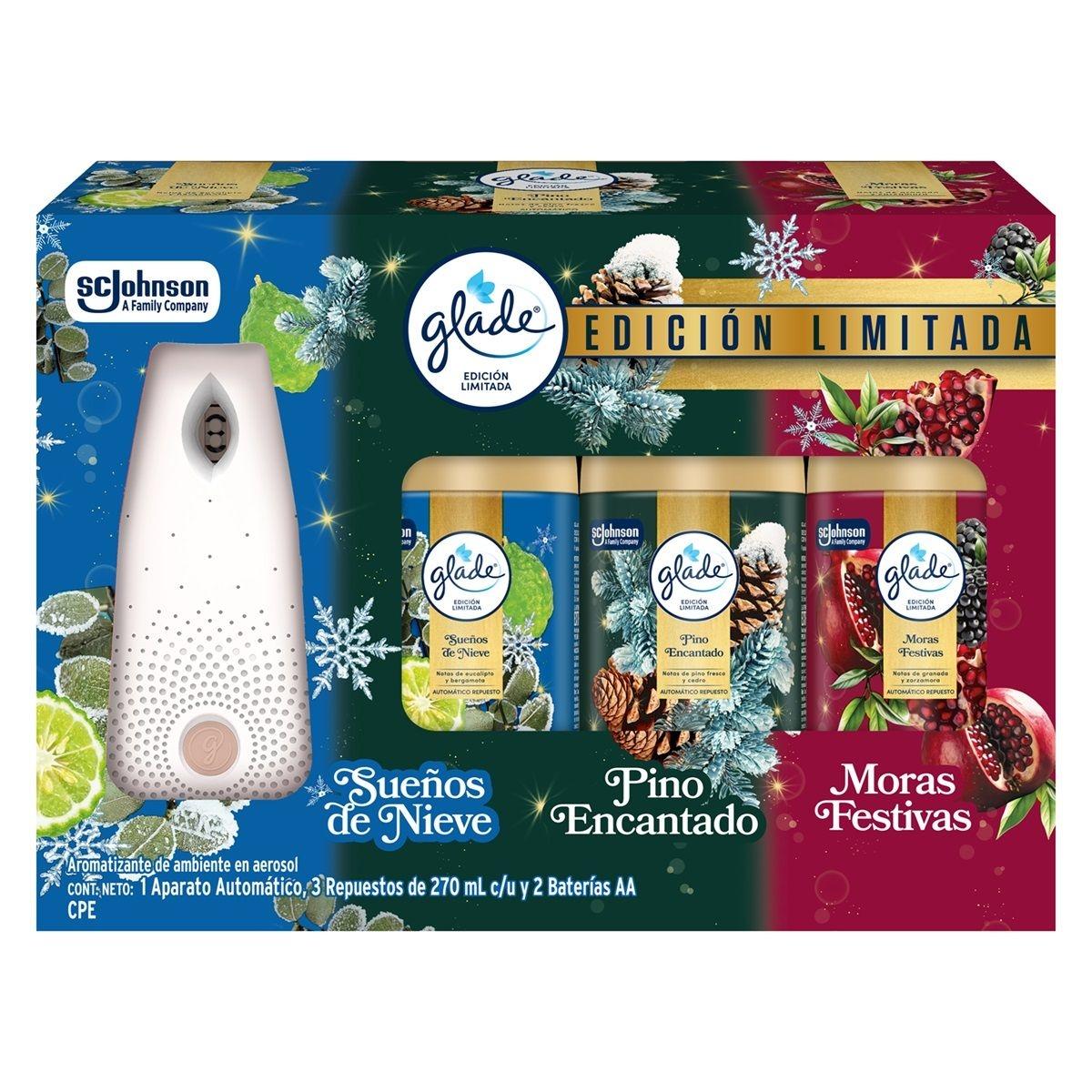 Glade navidad aparato automático + 3 repouestos 525 gr