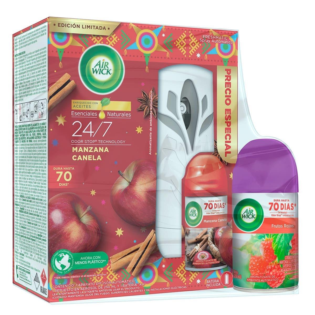 Aromatizante airwick fmat mza canela aparato + repuesto fruto rojos