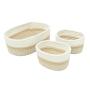 SET 3 GAVETAS TEJIDAS BEIGE CON BLANCO