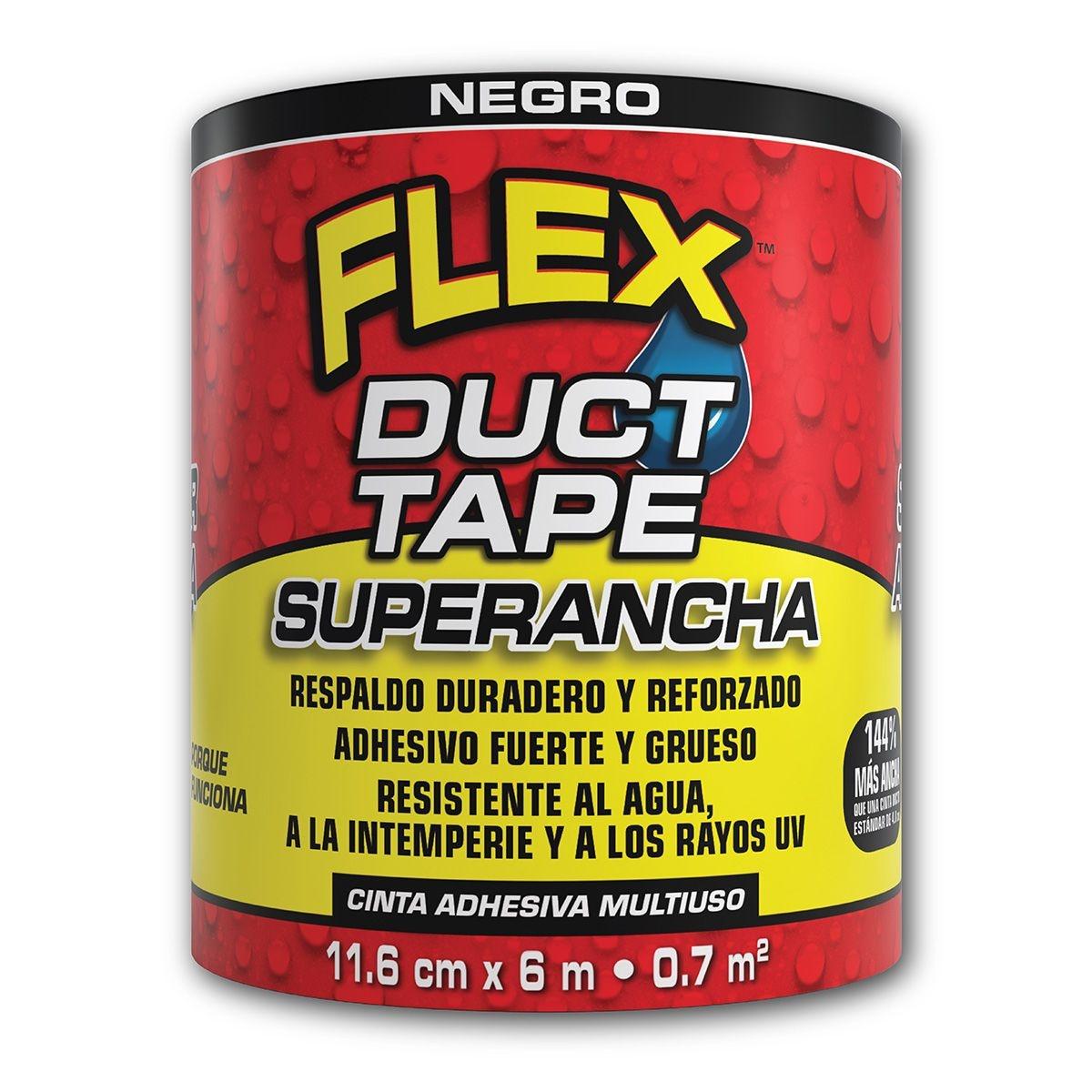 Flex duct tape super ancha color negro 11.6cm x 6m