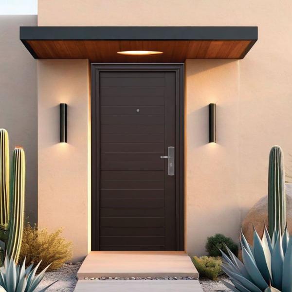 PUERTA DE SEGURIDAD SEVILLA 95 X 205 CHOCOLATE IZQUIERDA