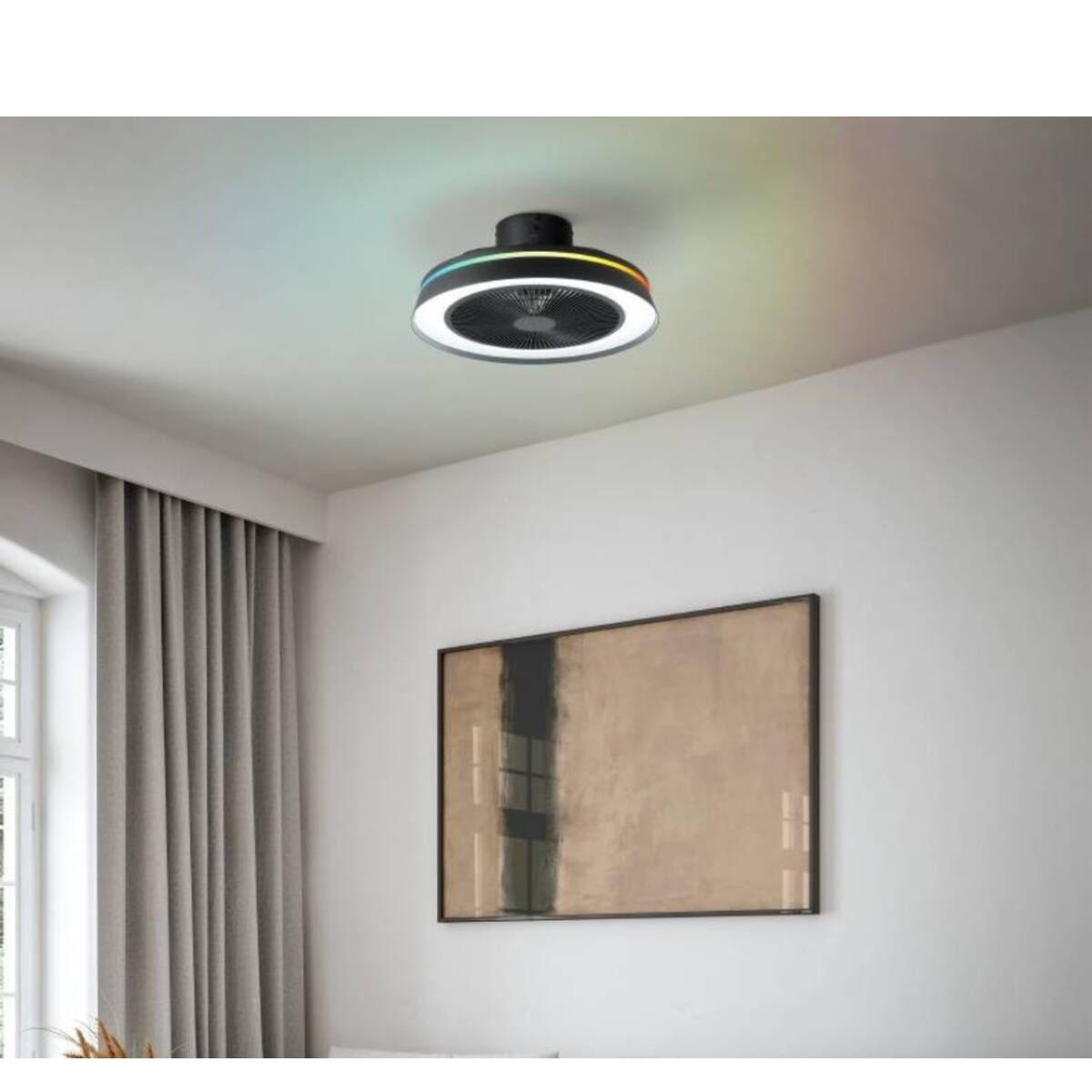 Ventilador de techo fandelier 19" vallonia negro