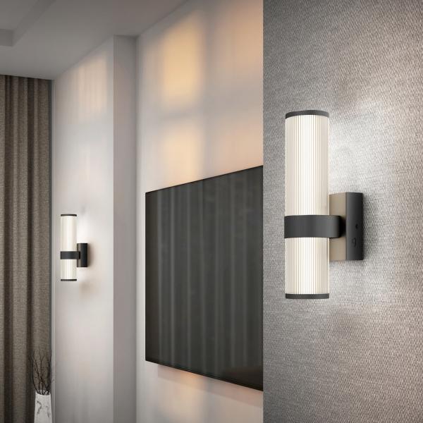 LAMPARA DE PARED INTERIOR MIRADO LED NEGRA