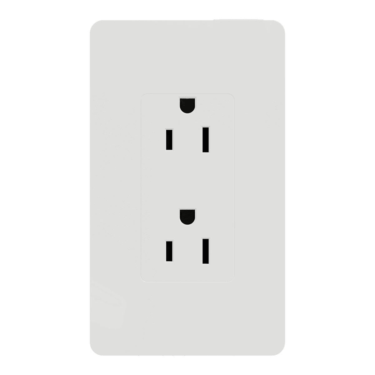 Contacto doble de 15a con placa blanco