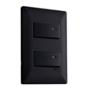 PLACA BLACK CON 2 APAGADORES SENCILLOS CON PILOTO NEGRO