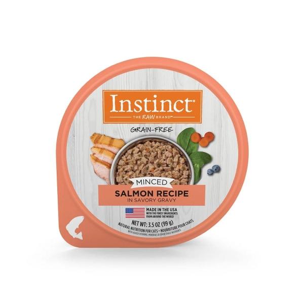 ALIMENTO INSTINCT ORIGINAL MINCED CUPS 12 PACK PARA GARO, RECETA SALMÓN PICADO 99 G C/U