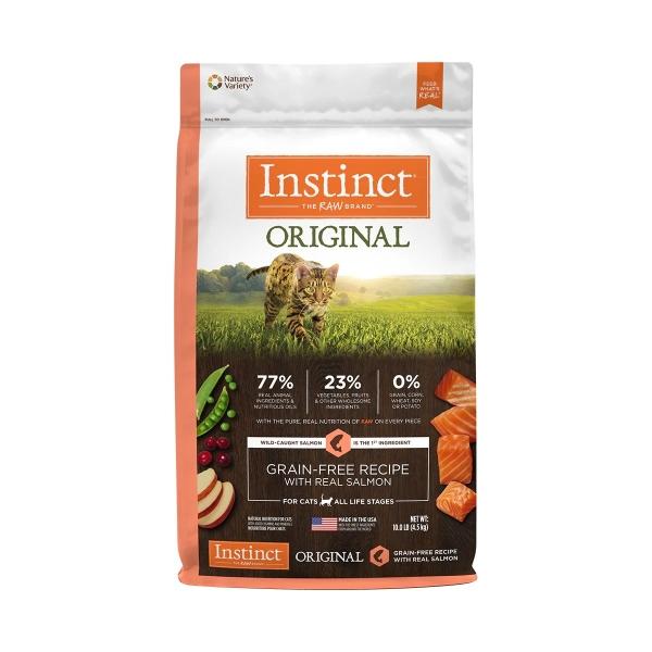 INSTINCT ORIGINAL ALIMENTO PARA GATOS CON CARNE DE SALMÓN ALTO EN PROTEÍNA Y LIBRE DE GRANOS 4.5 KG