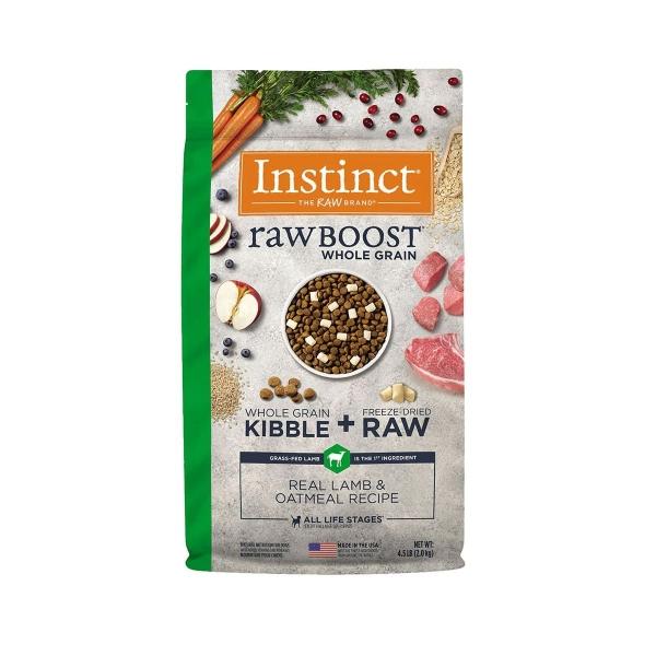 INSTINCT RAW BOOST WHOLE GRAIN ALIMENTO PARA PERROS CON CARNE REAL CRUDA LIOFILIZADA DE CORDERO 2 KG