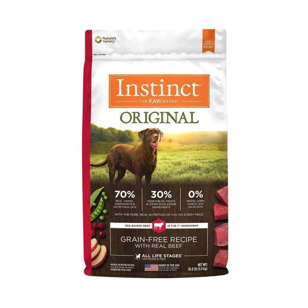 INSTINCT ORIGINAL ALIMENTO PARA PERRO CON CARNE DE RES ALTO EN PROTEÍNA Y LIBRE DE GRANOS 10.2 KG