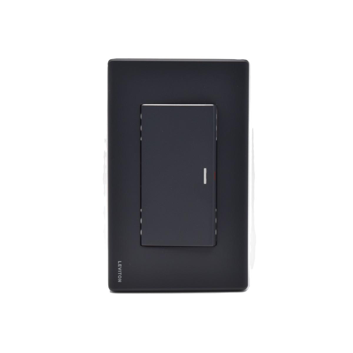 Interruptor sencillo negro con placa stalo