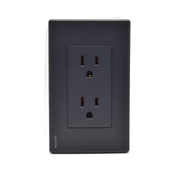 CONTACTO DÚPLEX NEGRO CON PLACA STALO