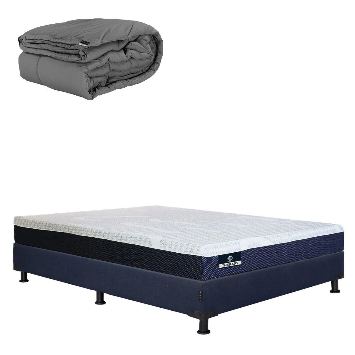 Colchón matrimonial spring air therapy + box + edredón