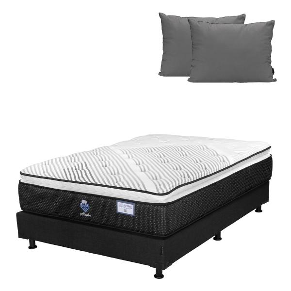 COLCHÓN MATRIMONIAL SPRING AIR ALASKA + BOX + 2 ALMOHADAS