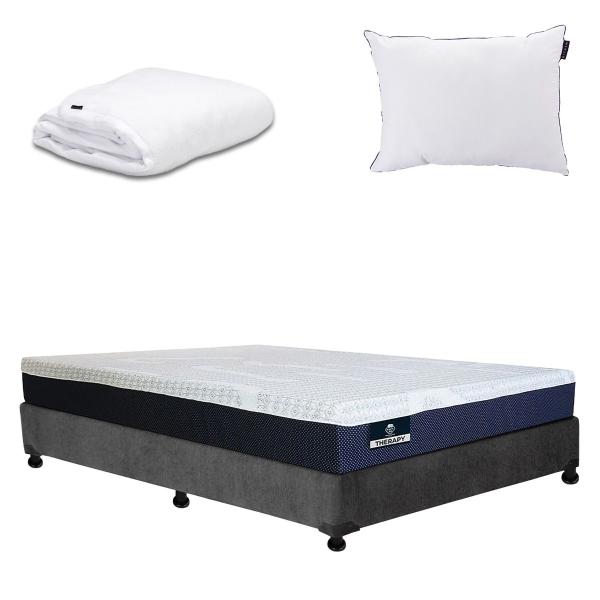 COLCHÓN MATRIMONIAL SPRING AIR THERAPY + BOX + ALMOHADA + PROTECTOR