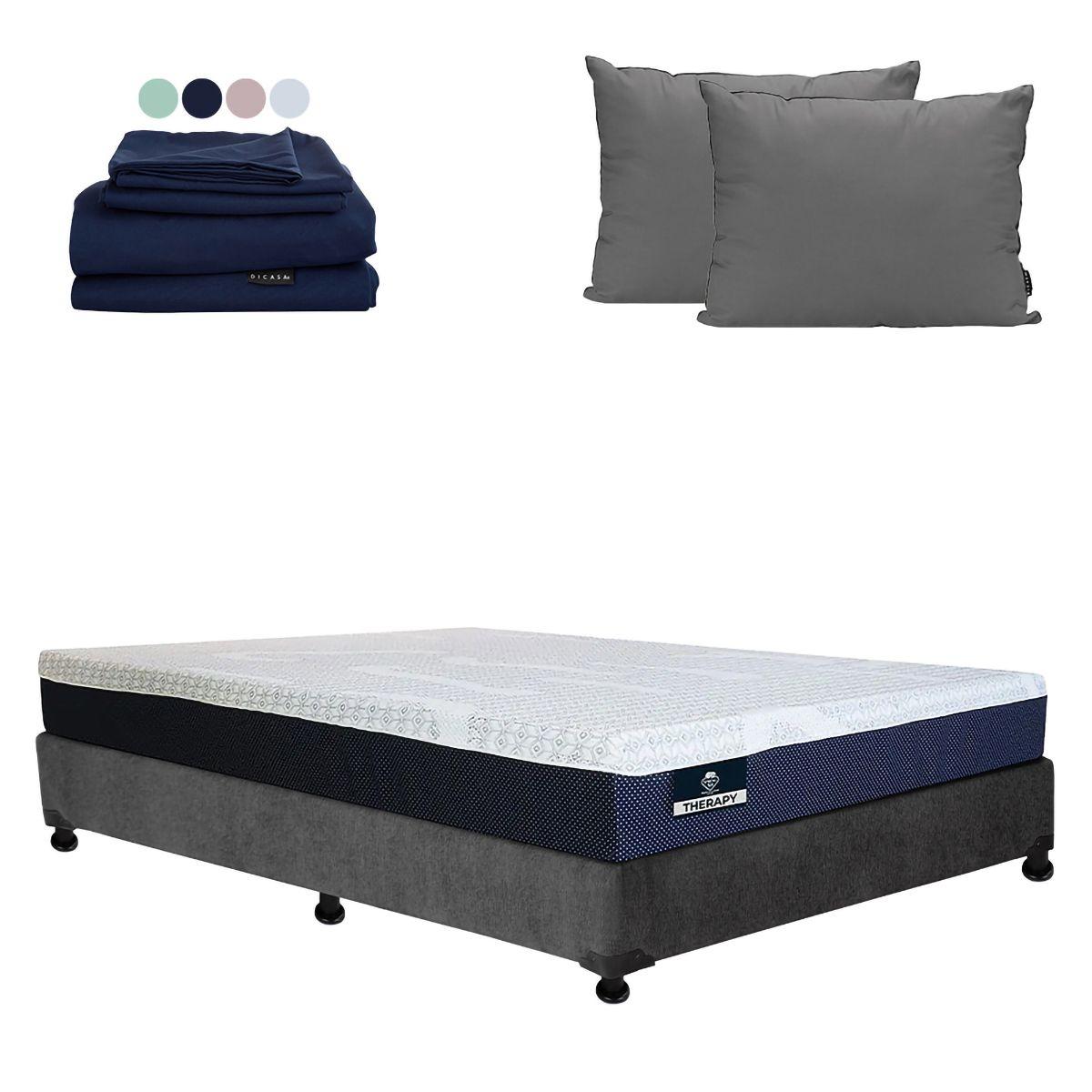 Colchón matrimonial spring air + box + 2 almohadas + sábanas