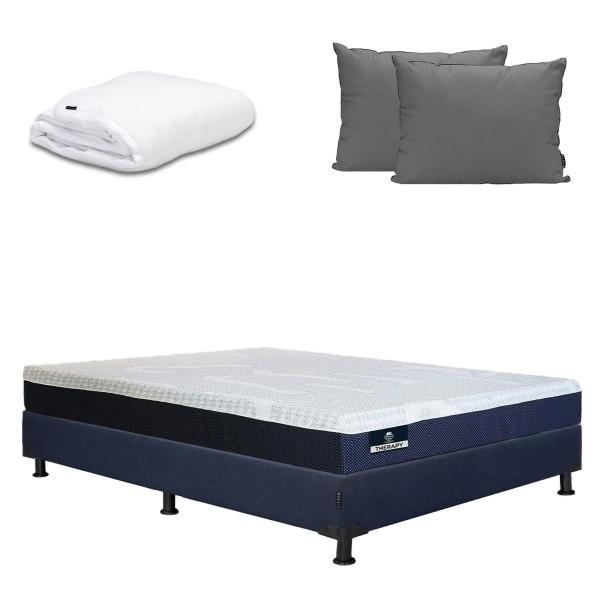COLCHÓN MATRIMONIAL SPRING AIR THERAPY + BOX + 2 ALMOHADAS + PROTECTOR