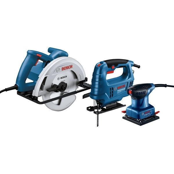 KIT SIERRA CIRCULAR 1300W + SIERRA CALADORA 500W + LIJADORA 220W