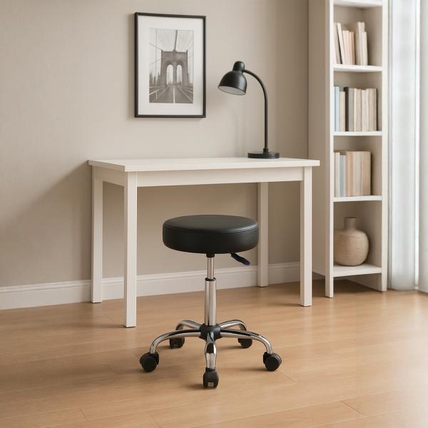 BANCO CON ASIENTO AJUSTABLE Y RUEDAS