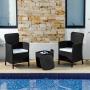 SALA EXTERIOR PARA JARDIN TERRAZA BALCÓN TIPO RATTAN 3 PIEZAS + COJINES COLOR WENGUE MQ