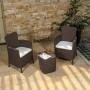 SALA EXTERIOR PARA JARDIN TERRAZA BALCÓN TIPO RATTAN 3 PIEZAS + COJINES COLOR MOCCA MQ