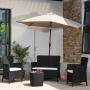 SALA EXTERIOR PARA JARDIN TERRAZA BALCÓN TIPO RATTAN 4 PUESTOS COLOR WENGUE CAPRI MQ