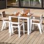 COMEDOR EXTERIOR 4 PUESTOS PARA JARDIN TERRAZA TIPO MADERA ESTRUCTURA CARAMELO MQ