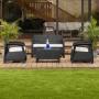 SALA COMFORT MQ DE BALCÓN JARDÍN TERRAZA Y LOUNGE 4 PUESTOS TIPO RATTÁN WENGUE
