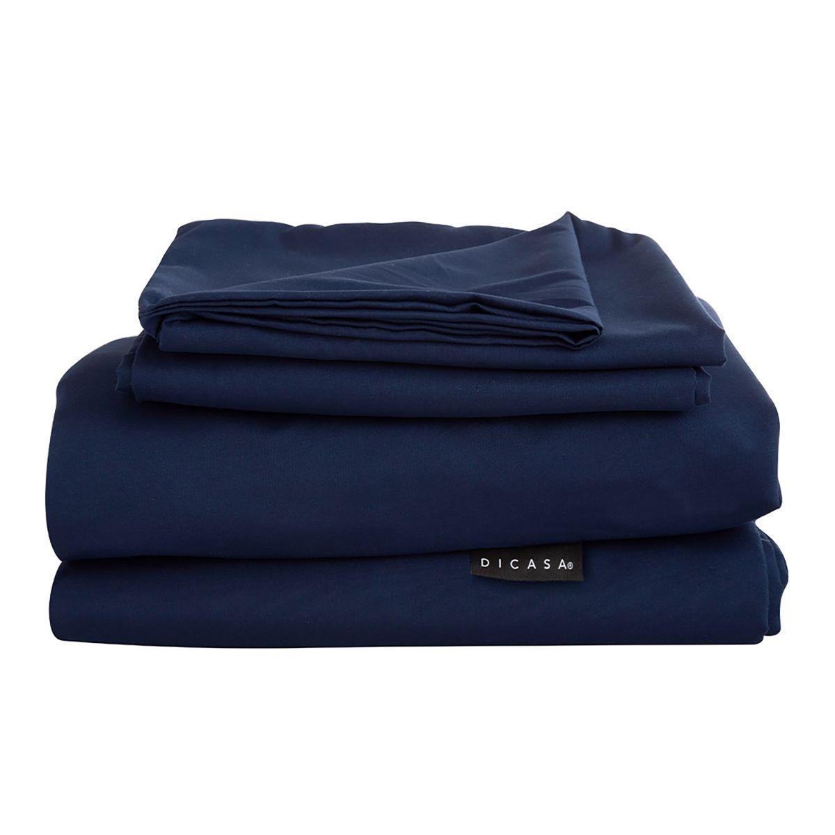 Sábanas king size dicasa softy azul marino