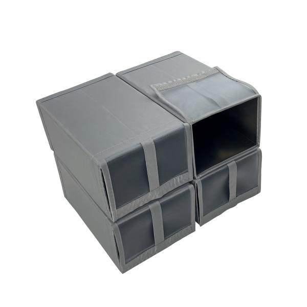 JUEGO DE 4 ZAPATERAS PLEGABLES GRISES