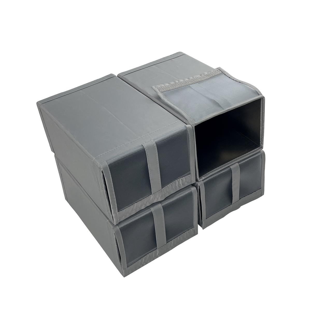 Juego de 4 zapateras plegables grises