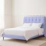 CABECERA QUEEN SIZE DICASA NUBE COLOR LILA + BASE SLIM + ROPA DE CAMA