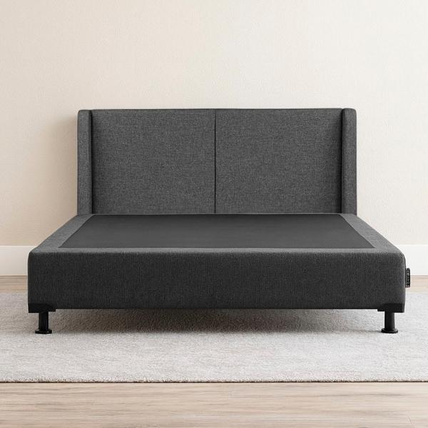 CABECERA QUEEN SIZE DICASA MILAN COLOR GRIS + BOX + ROPA DE CAMA