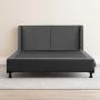 CABECERA QUEEN SIZE DICASA MILAN COLOR GRIS + BOX + ROPA DE CAMA