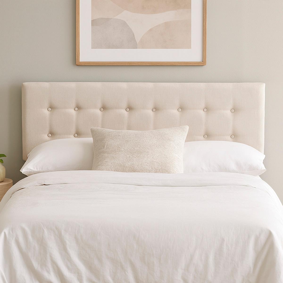 Cabecera king size dicasa bilbao color beige +box +ropa de cama