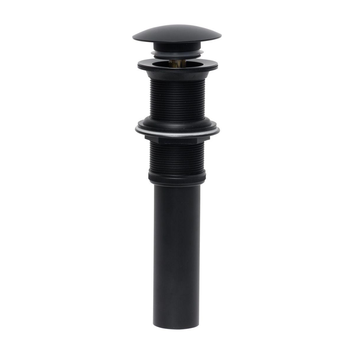 Contra para lavabo con tapón push acabado negro mate