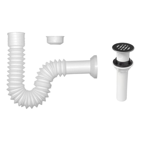 TRAMPA CORRUGADA Y CONTRA CON REJILLA DE ACERO INOXIDABLE PARA LAVABO