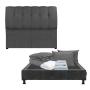 CABECERA INDIVIDUAL DICASA NUBE COLOR GRIS + BOX + ROPA DE CAMA