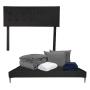 CABECERA KING SIZE DICASA BILBAO COLOR NEGRO + BASE SLIM + ROPA DE CAMA