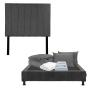 CABECERA INDIVIDUAL DICASA ARGOS COLOR GRIS OSCURO + BOX + ROPA DE CAMA