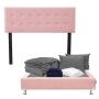 CABECERA MATRIMONIAL DICASA BILBAO COLOR ROSA +BOX +ROPA DE CAMA