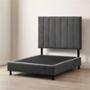 CABECERA QUEEN SIZE DICASA ARGOS COLOR GRIS OSCURO + BOX + ROPA DE CAMA