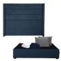 CABECERA MATRIMONIAL DICASA LUGO COLOR AZUL + BASE CAMA + 2 ALMOHADAS + PROTECTOR + SÁBANAS