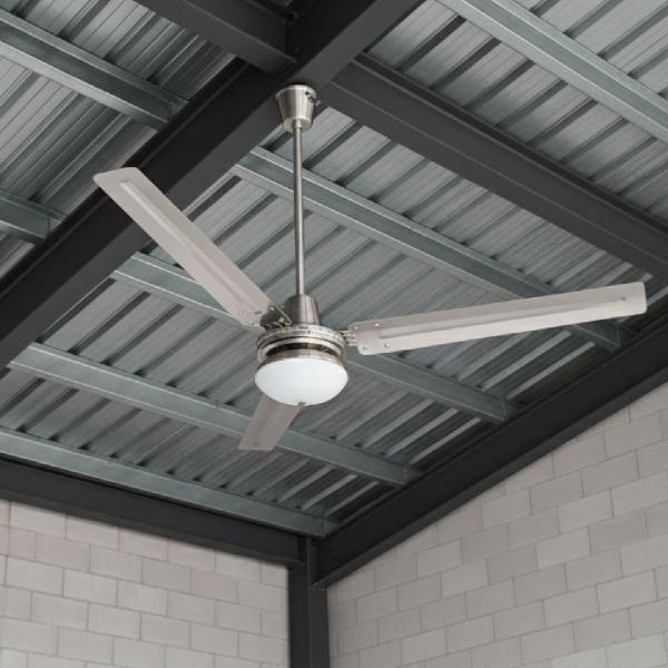 VENTILADOR DE TECHO CENTAURO CON LUZ 56" PLATEADO