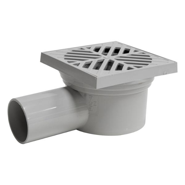 COLADERA DE PVC DE 11 X 11 CM CON REJILLA PLÁSTICA